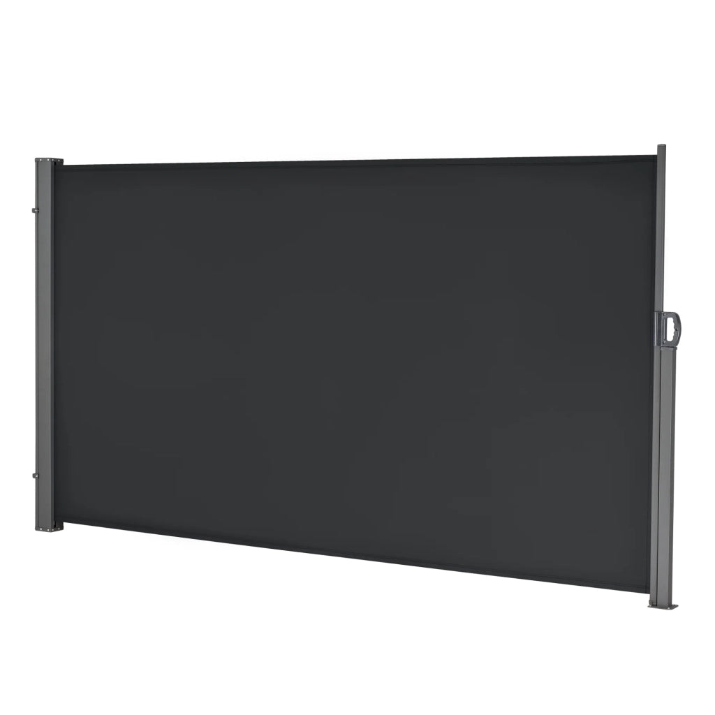 Tenda per balcone laterale acciaio poliestere 180 x 300 cm nero 03_0006578