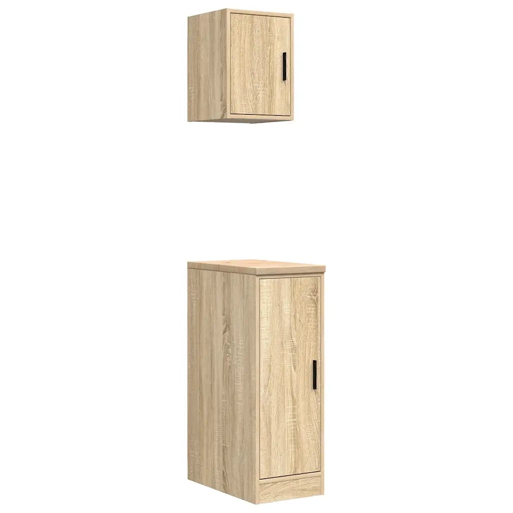 vidaXL Armadi da Garage 2 pz Rovere Sonoma in Legno Multistrato