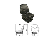 Sedile SC79 molleggio meccanico M200 soffietto in skay e stoffa omologato Cobo - Skay