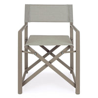 Set 2 Sedie Regista Mare Pieghevoli 48x56x86 cm in Alluminio e Textilene Gilda Ecrù