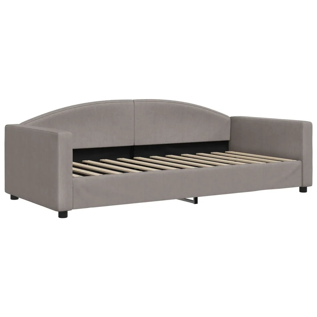Divano Letto Estraibile con Cassetti Tortora 90x200 cm Tessuto