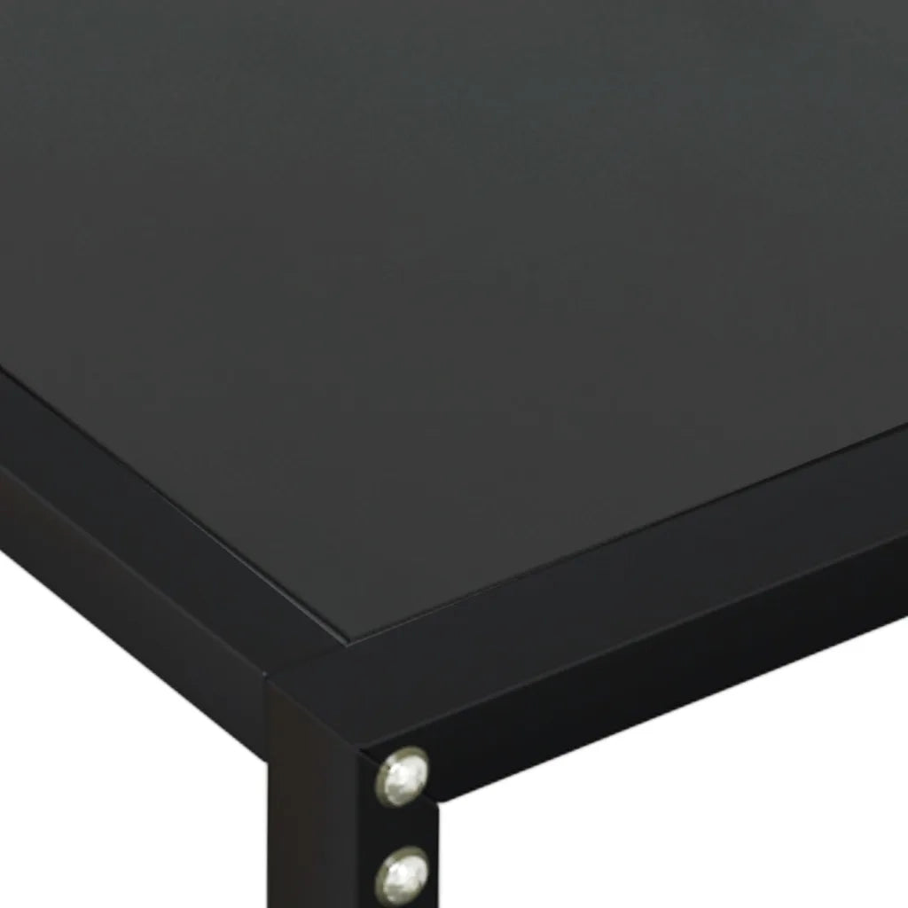 Tavolo Consolle Nero 180x35x75,5 cm in Vetro Temperato 331683