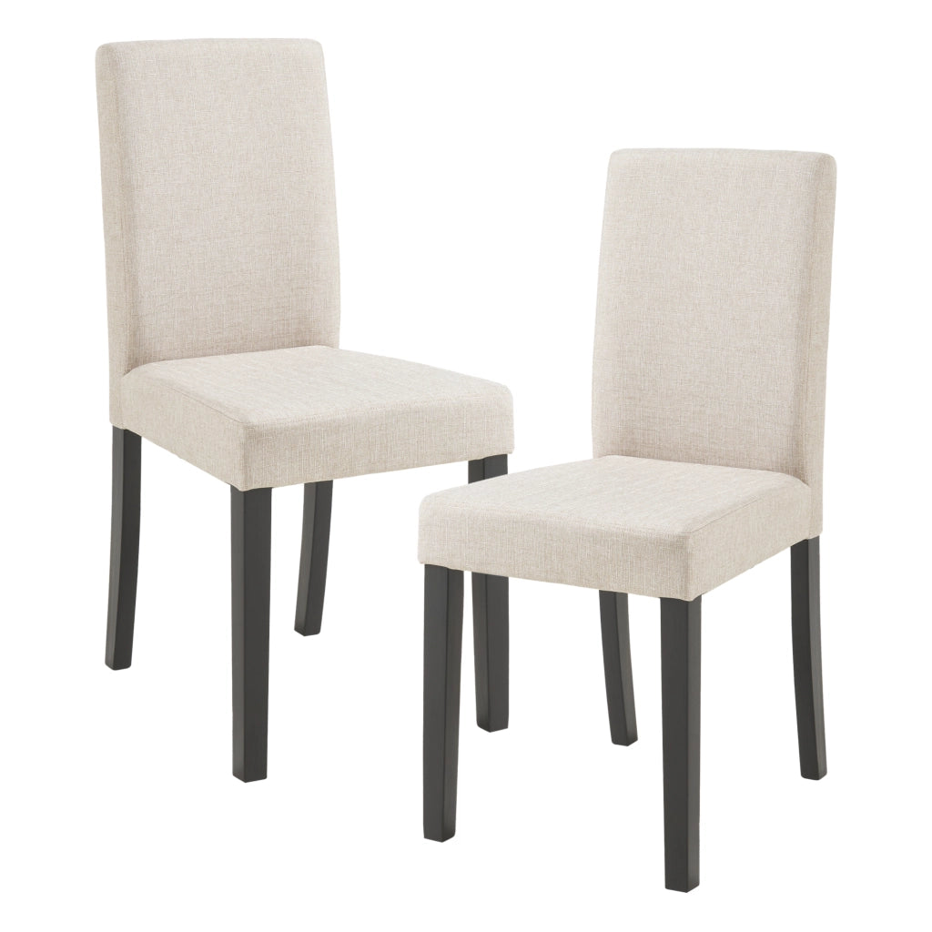 Set Hamburg di 2 Sedie Imbottite da Sala con Rivestimento in Tessuto Beige [en.casa]