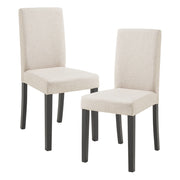 Set Hamburg di 2 Sedie Imbottite da Sala con Rivestimento in Tessuto Beige [en.casa]