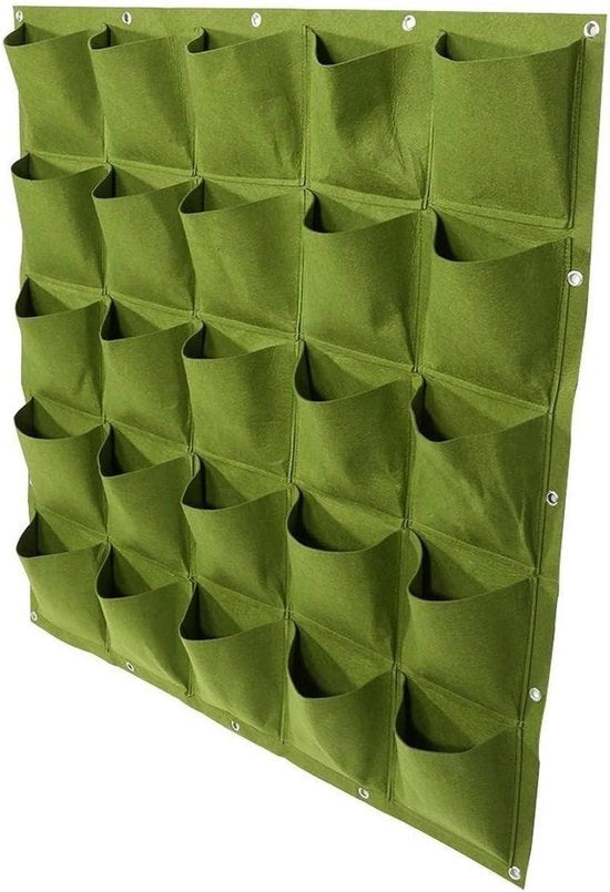 Pianta Verticale con Tasche Multi Pocket per Muro - Contenitore per Erbe in Stile - 25 Tasche - Pianta in Sito con Risparmio di Spazio