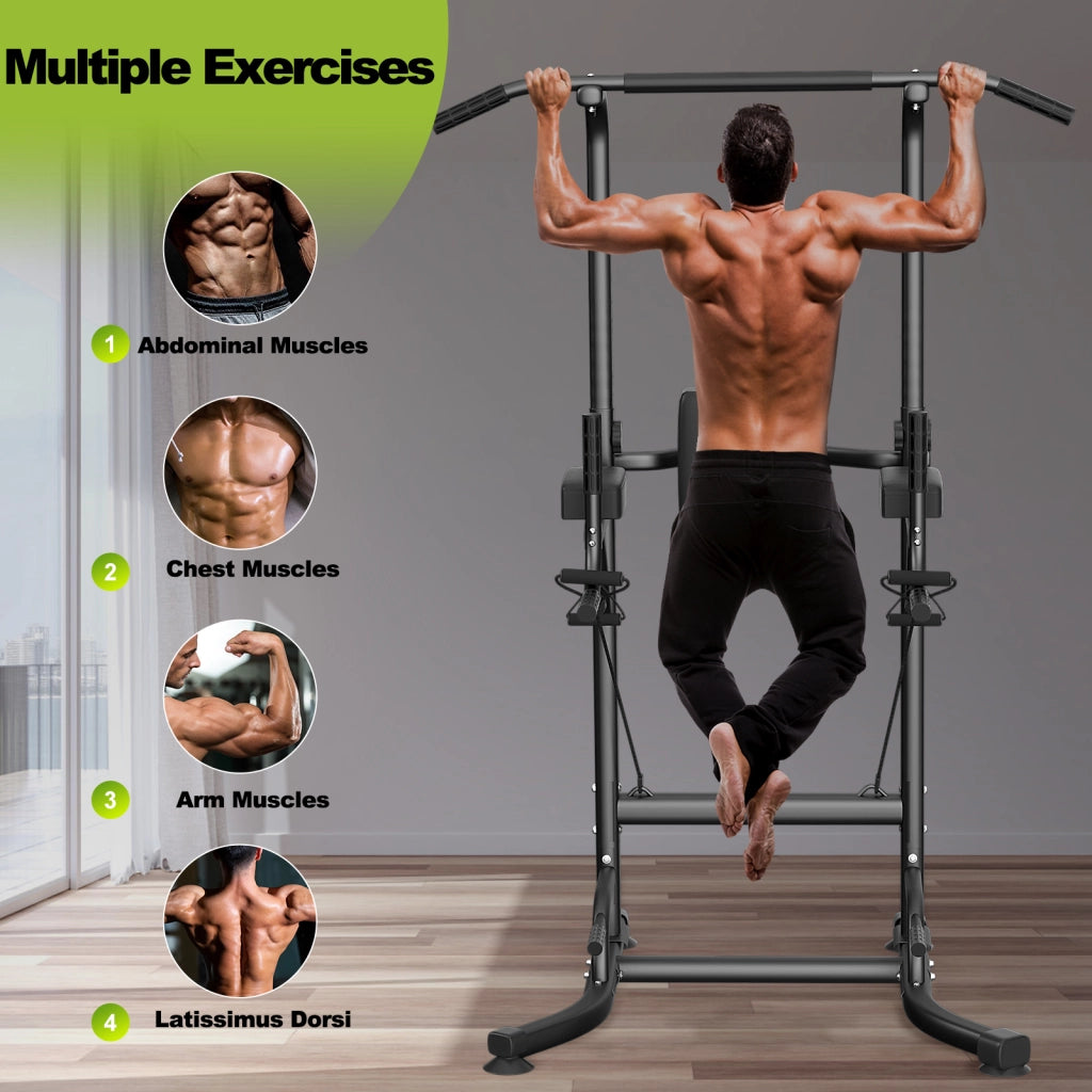 Stazione Fitness Multifunzione - RATTANTREE - Fitness Strength Station con barra per trazioni - caricabile 330LBS