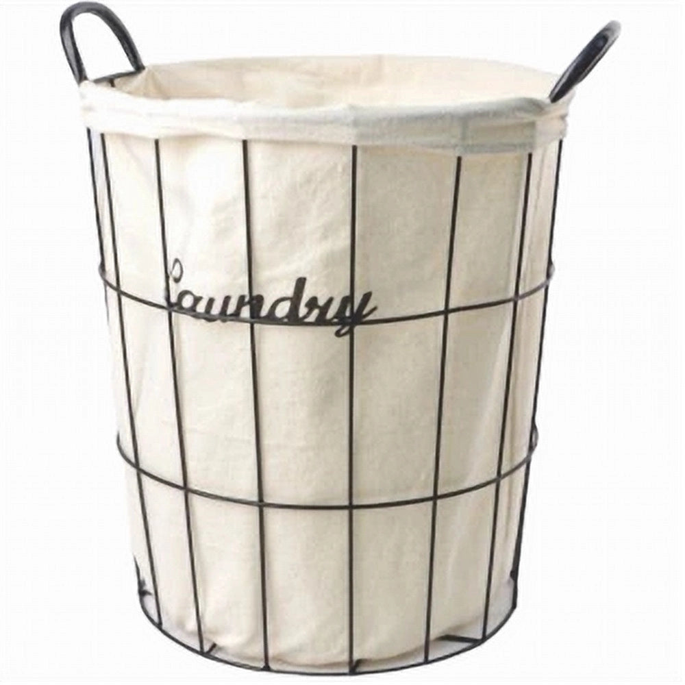 Trade Shop - Cesto Contenitore Porta Biancheria Tessuto Con Struttura In Metallo Bagno 10629 -