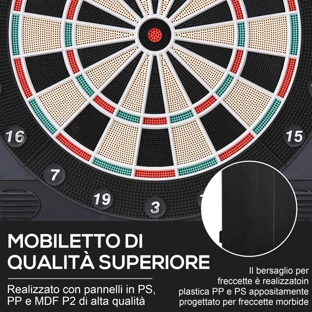 Bersaglio Freccette Elettronico ¨C zephmum ¨C 51x6.5x57cm, Nero