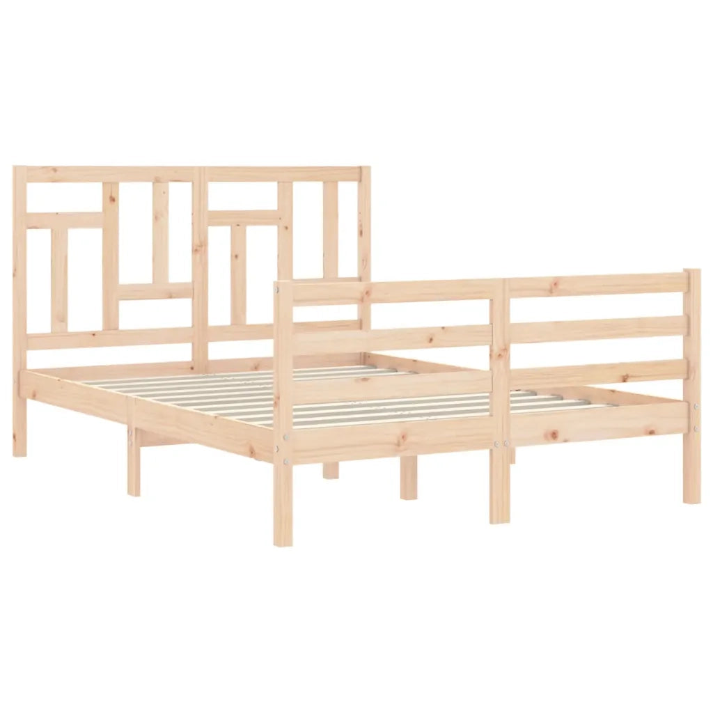 Giroletto con Testiera-Struttura Letto con testiera 120x200 cm in Legno Massello 385096