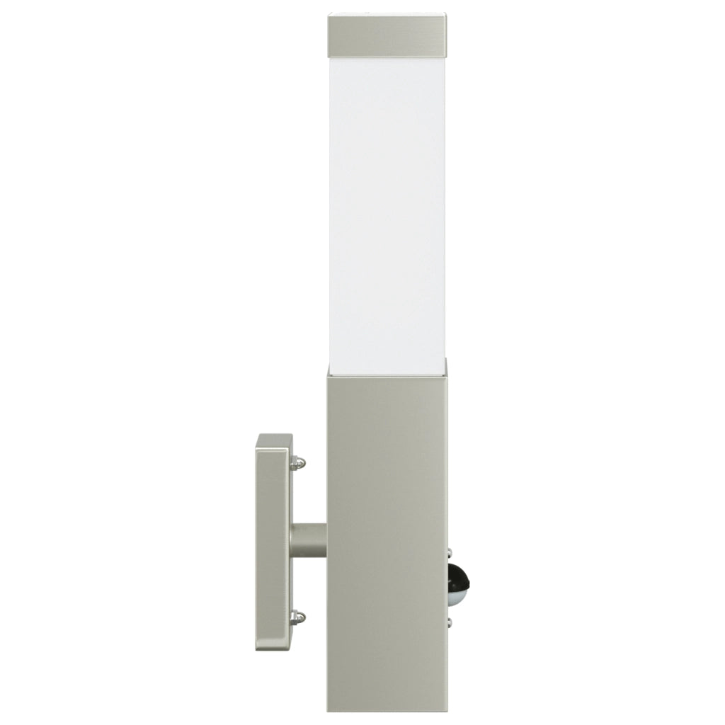 Lampada da parete da esterno con sensore Argento Acciaio inossidabile IP44