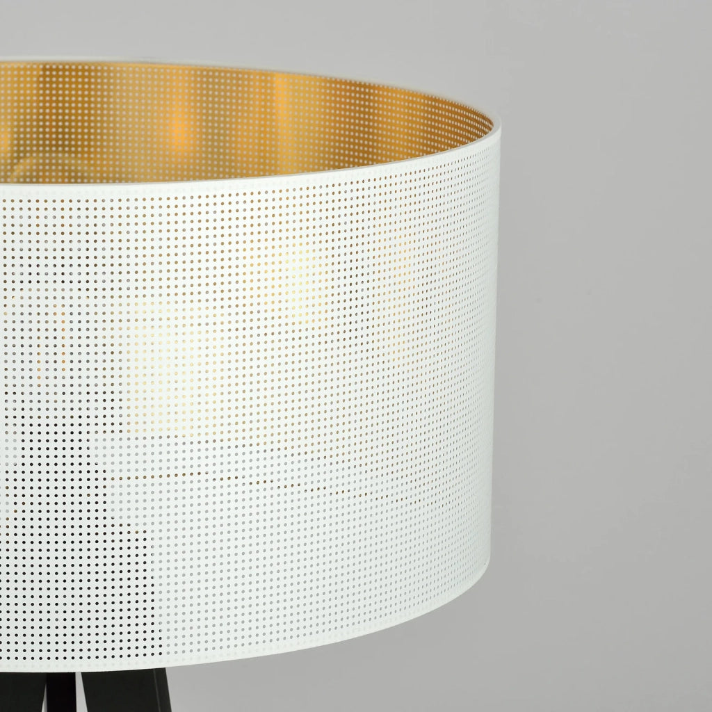 Piantana Moderno Drago Acciaio Nero Bianco 1 Luce E27 Ip20