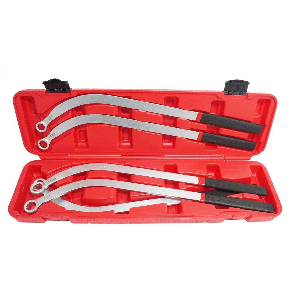 Trade Shop - Set 5 Pezzi Chiavi Tendicinghia Poligonale Lunghe A Testa Per Puleggia 13/19 Mm -