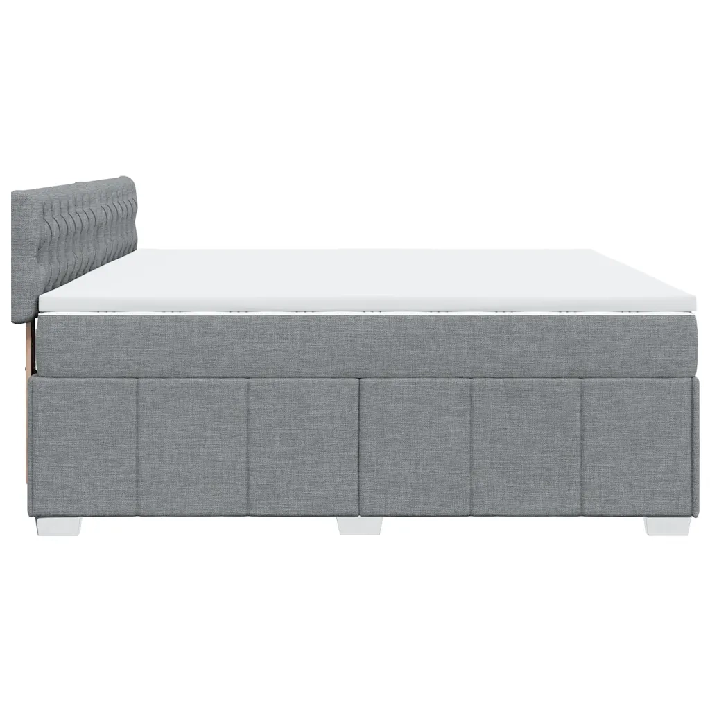 Giroletto a Molle con Materasso Grigio Chiaro 200x200cm Tessuto