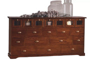 Madia credenza in legno 19 cassetti tinta noce l.180 p.40 h.90 - Mobili 2G