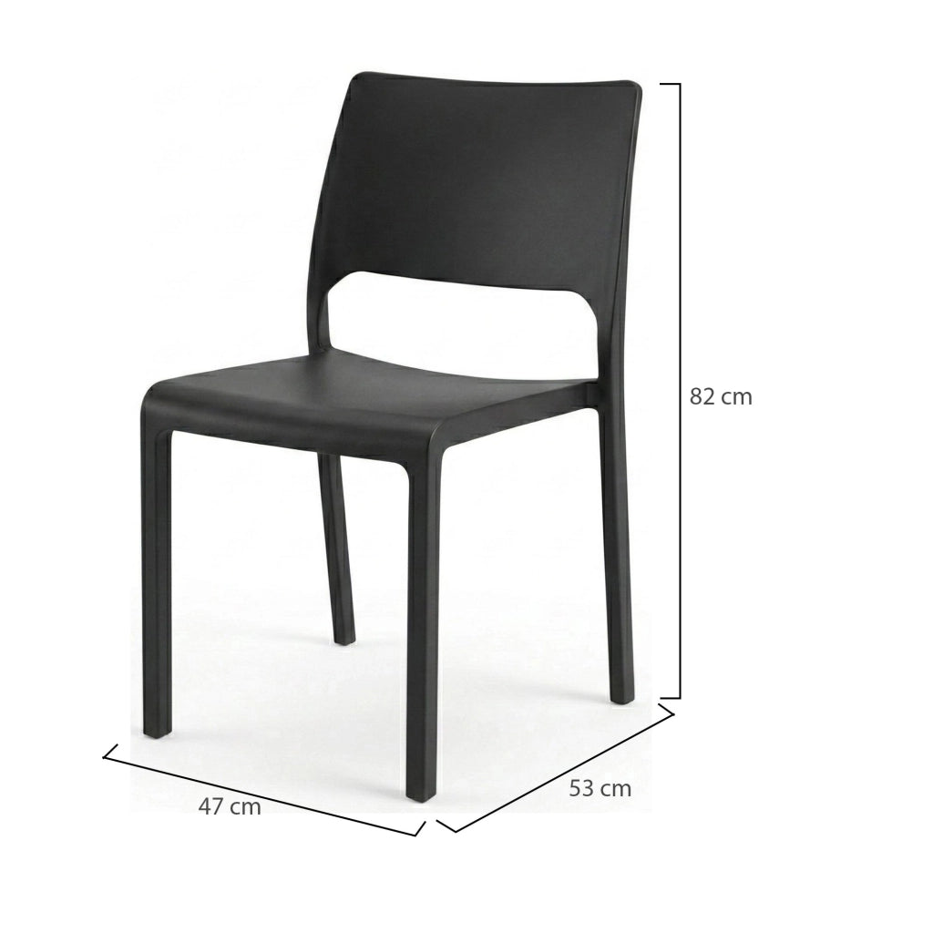 Sedia da esterno Cereseto, Seduta da giardino, Sedia per tavolo da pranzo, Poltrona outdoor, 100 % Made in Italy, Cm 46x52h83, Antracite