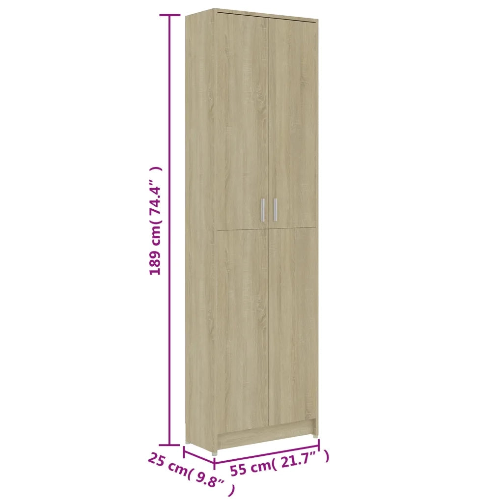 Armadio Corridoio Rovere Sonoma 55x25x189 cm Legno Multistrato 802852