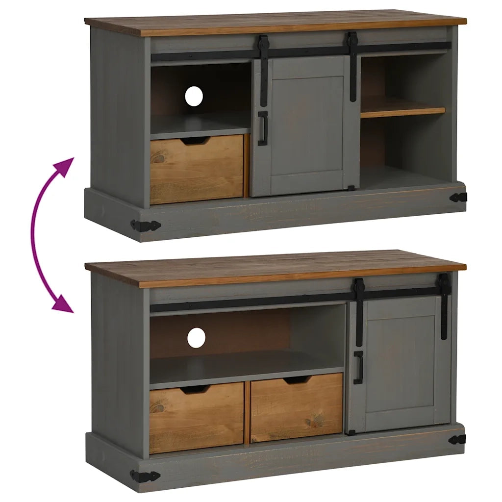 Mobile Porta TV HALDEN con Anta Scorrevole Grigio 110x40x60 cm 4018411