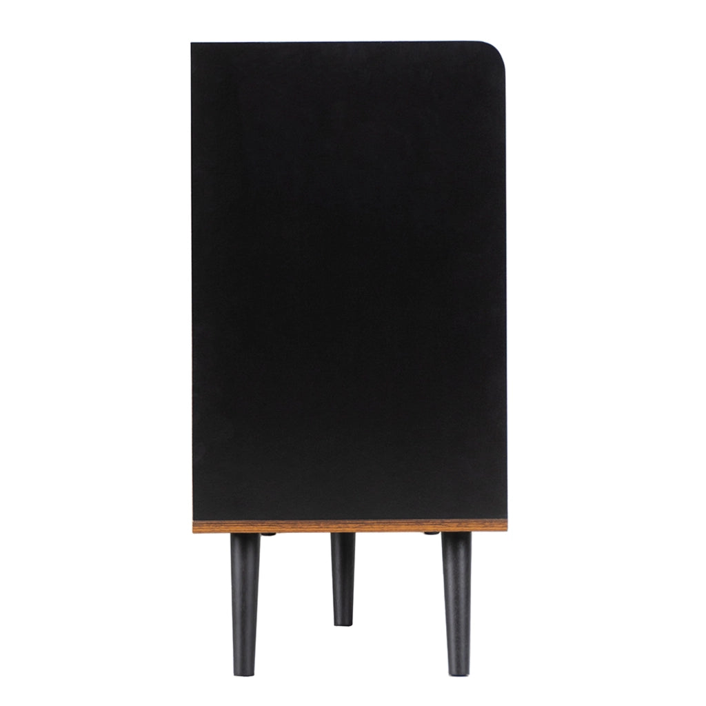 Credenza e Madia con 2 Ante Scorrevoli; 3 Cassetti; Ripiani Regolabili; Stile Moderno; in Pannelli di Particelle; 117;5??40??80 cm; Nero