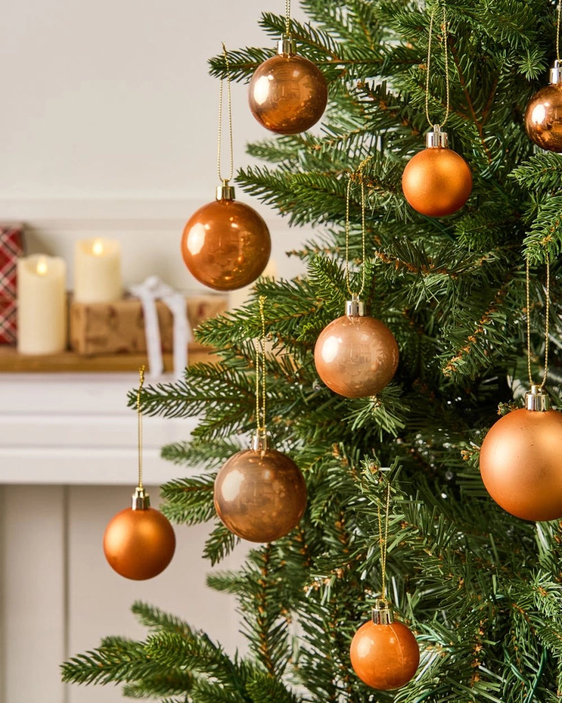 Set di 60 palline di Natale in rame Materiale sintetico Decorazioni da appendere Stile tradizionale Palline di Natale Albero di Natale