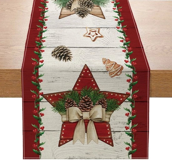 Tavolo da Natale, decorazione natalizia creativa, tovaglia da tavola, tavolo da ingresso per cucina/ingresso (183 cm x 33 cm, stile 3)