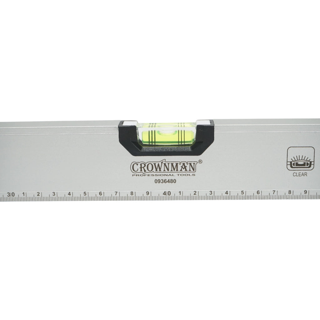 Livella magnetica in alluminio da 800 mm, con 3 bolle di livello e righello graduato da 0 a 80 cm, marca Crownman.