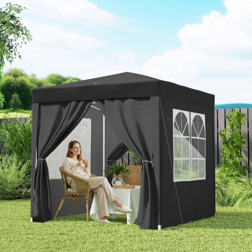 Tendone da giardino pieghevole regolabile in altezza protezione UV ¨C Zephmum ¨C 200x200x200 cm nero