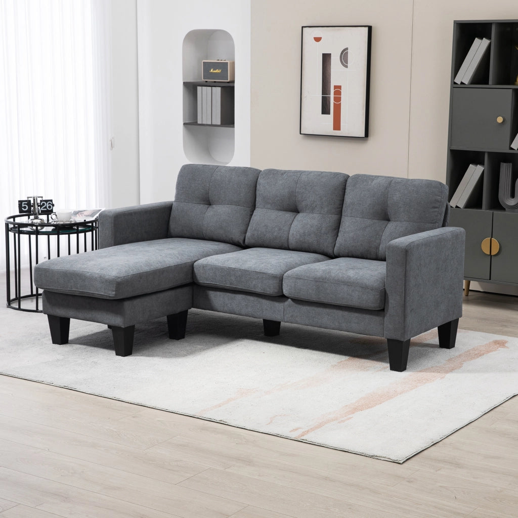 Divano angolare con chaise longue ¨C zephmum ¨C grigio scuro