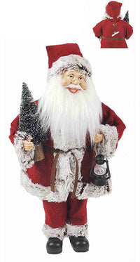Pupazzo Babbo Natale H45 cm con Carillon e Movimento Rosso