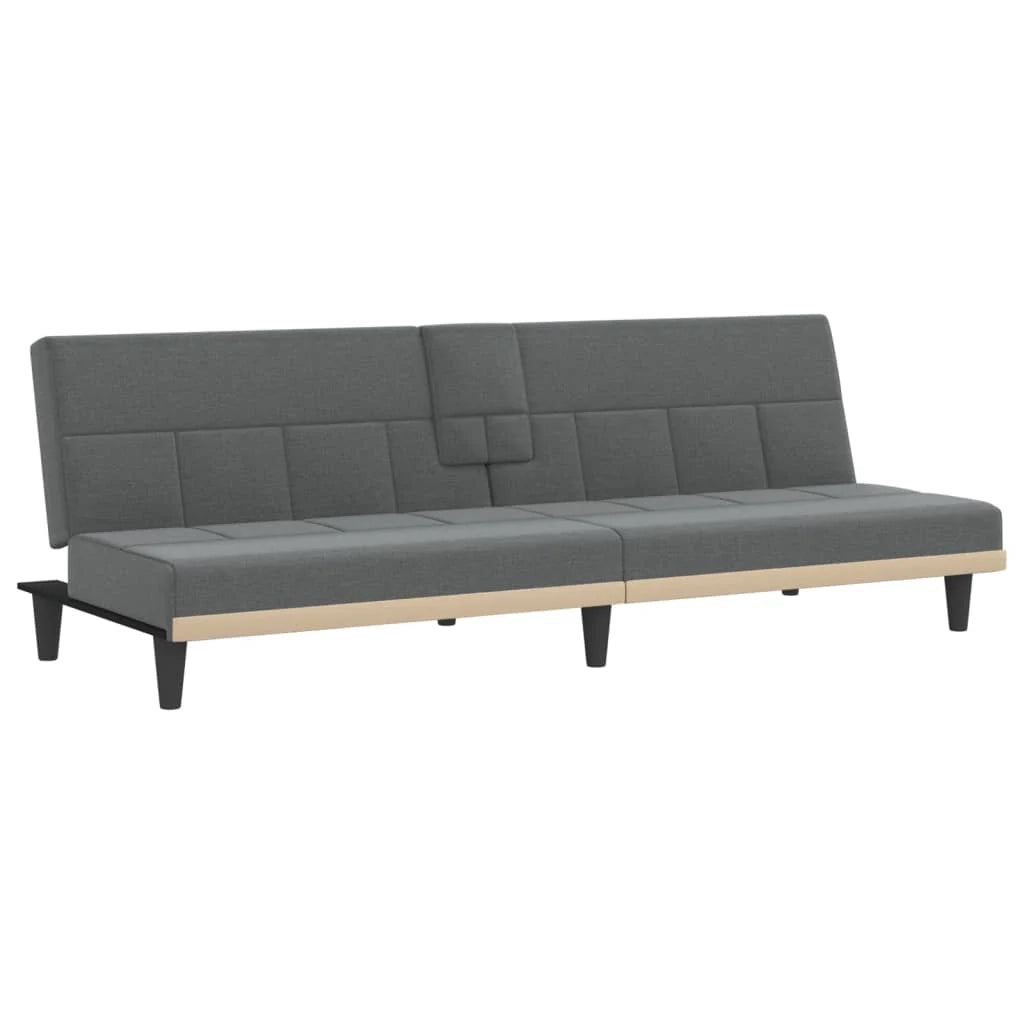 Divano letto con portabicchieri tessuto grigio scuro 02_0020423