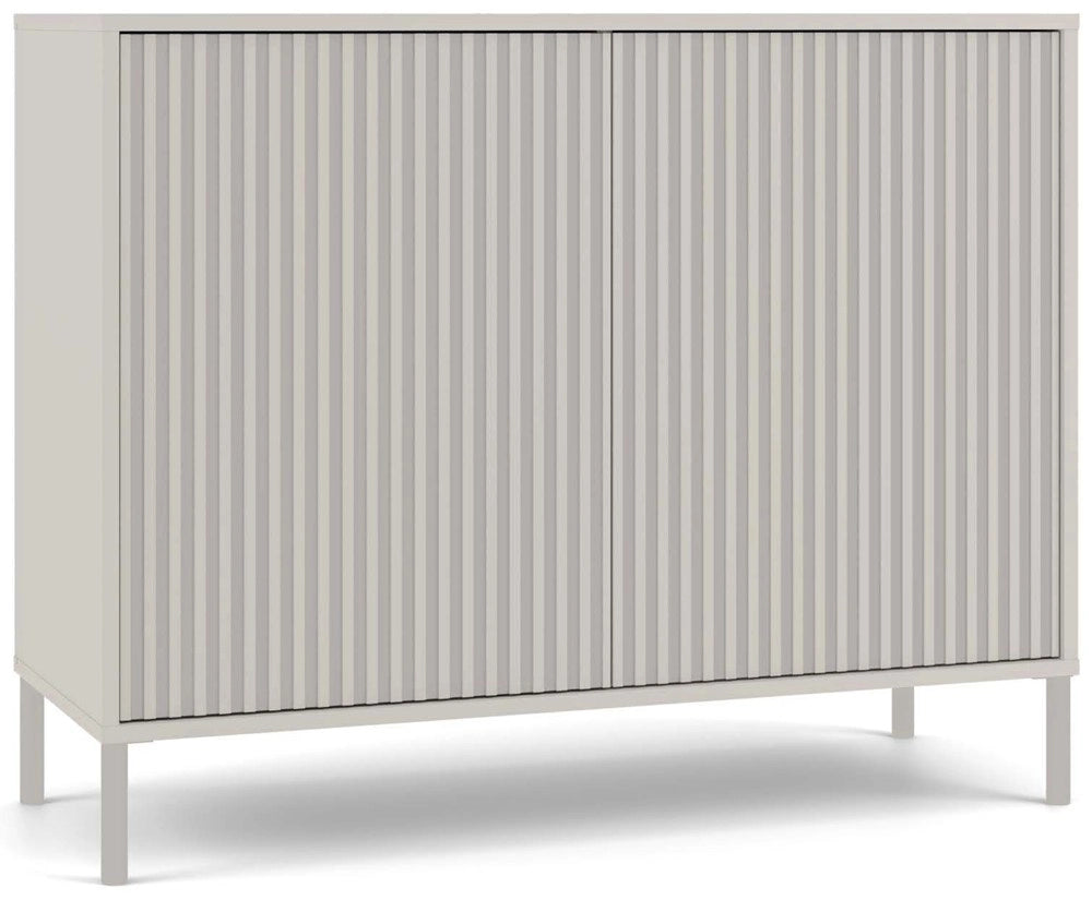 Cassettiera KAMARO 2d slim cashmere doghe decorative frontale scanalato per camera e soggiorno