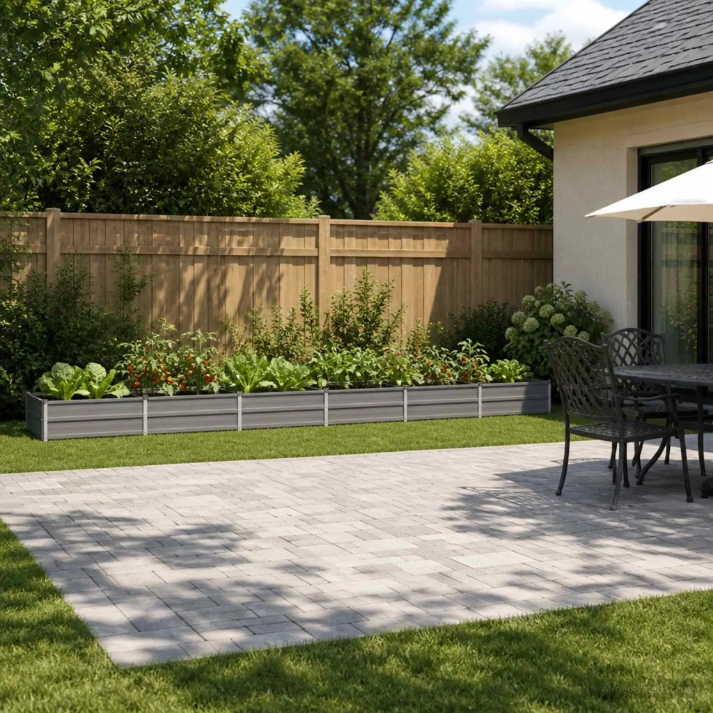 Letto rialzato da giardino Grigio 480 x 80 x 24 cm 8006519