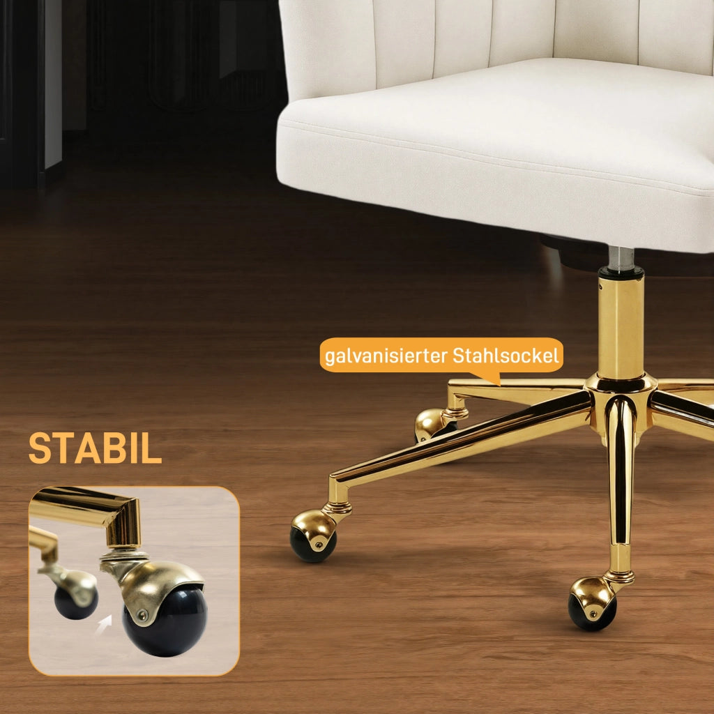 Sedia da ufficio ¨C zephmum ¨C tessuto velluto, struttura metallo, colore crema