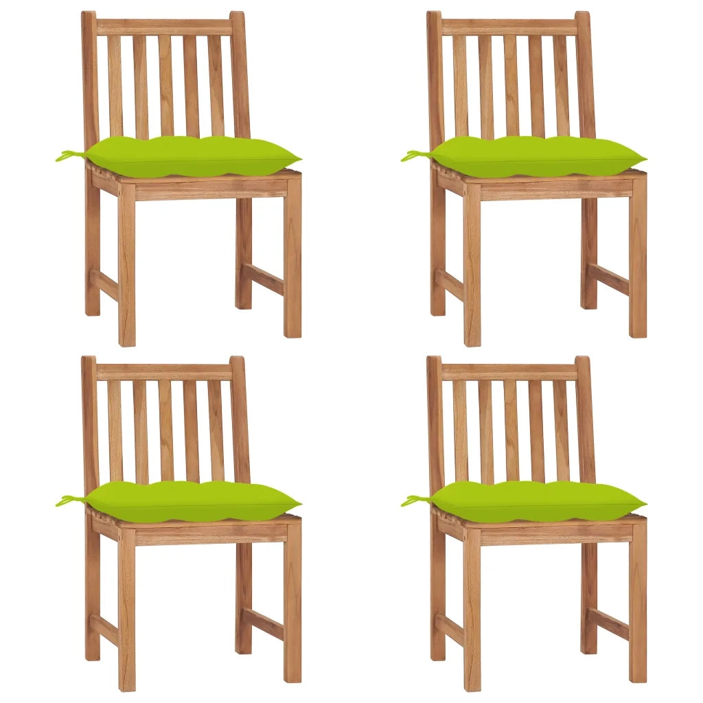 Sedie da Giardino 4 pz con Cuscini in Legno Massello di Teak cod mxl 8378