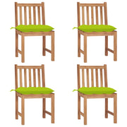 Sedie da Giardino 4 pz con Cuscini in Legno Massello di Teak cod mxl 8378