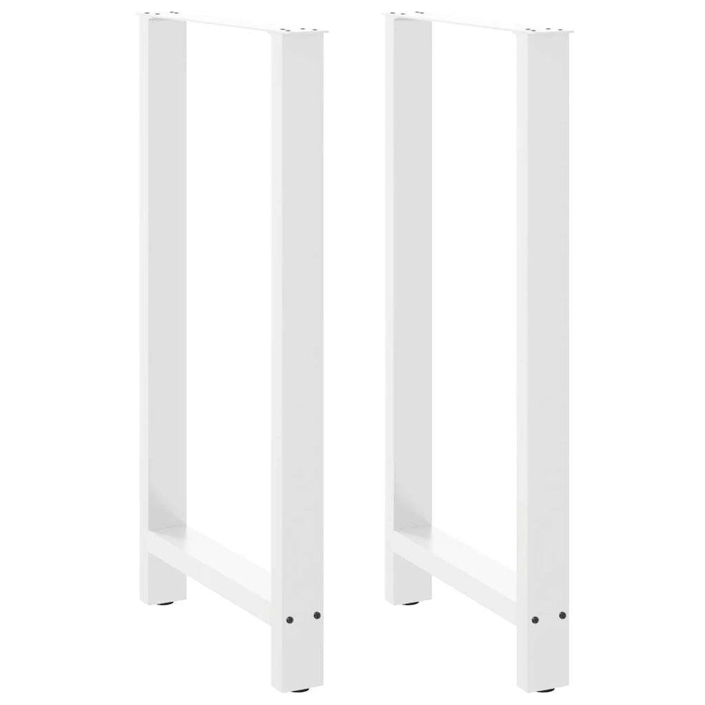 Set di 2 gambe regolabili per tavolo da bar dal design moderno 60 x 110 cm in acciaio bianco 02_0057597