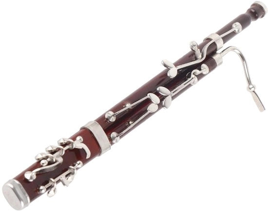 Fagotto Miniaturo 17 cm - Decorazione Ornamentale - Strumento Musicale in Legno - Decorazione per la Casa - Collezione Decorativa - Lucido e Duraturo