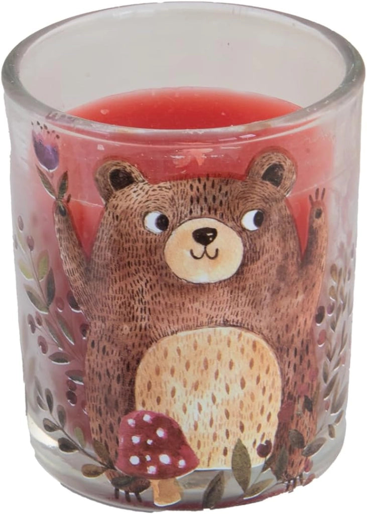Set 6 Candele in Vetro Mini con Bicchiere – Decorazioni Natalizie Animali Cervo, Pinguino, Orso e Husky – 2 x 2 x 8 cm
