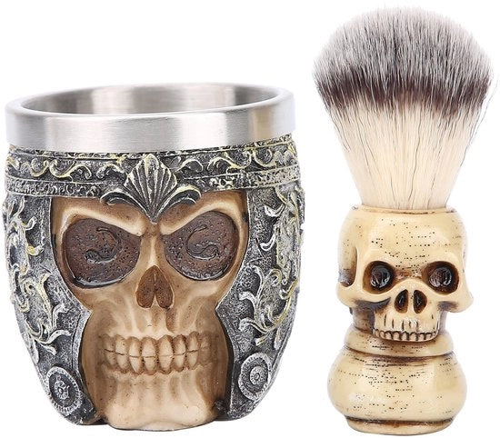 Spazzola da barba - Kit da barba - Raschietto in acciaio inossidabile - Spazzola per barba - Esperienza di rasatura confortevole - 100% Nuovo di fabbrica