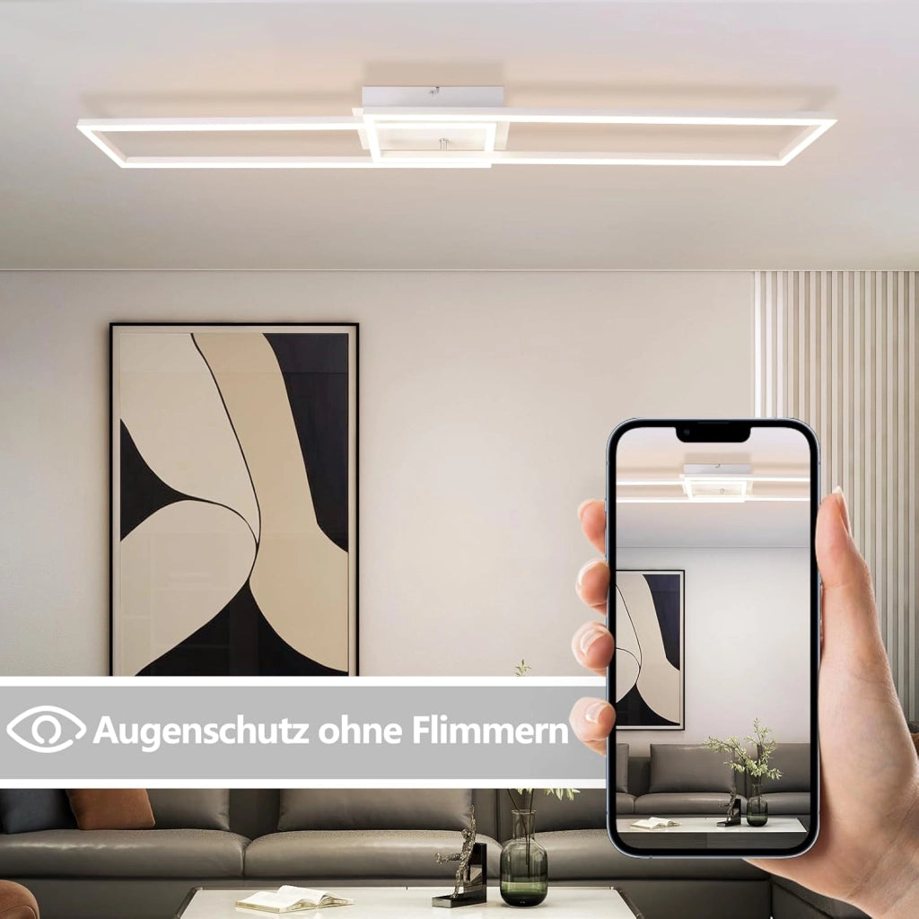 ZMH Lampada da soffitto plafoniera LED dimmerabile 36W moderna con telecomando per soggiorno