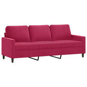 Divano | Divano da soggiorno | Sofa a 3 Posti Rosso Vino 180 cm in Velluto