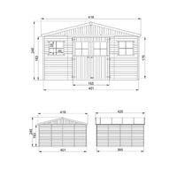Casa da giardino in legno H246x418x420 cm/16 m?² - TIMBELA M330