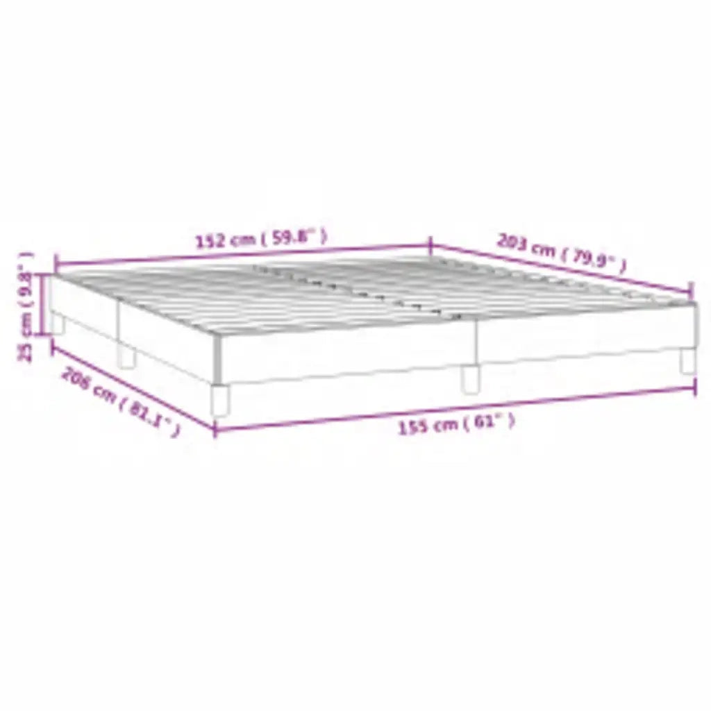 Struttura letto senza Materasso Grigio Scuro 152x203 cm matrimoniale Velluto 347010