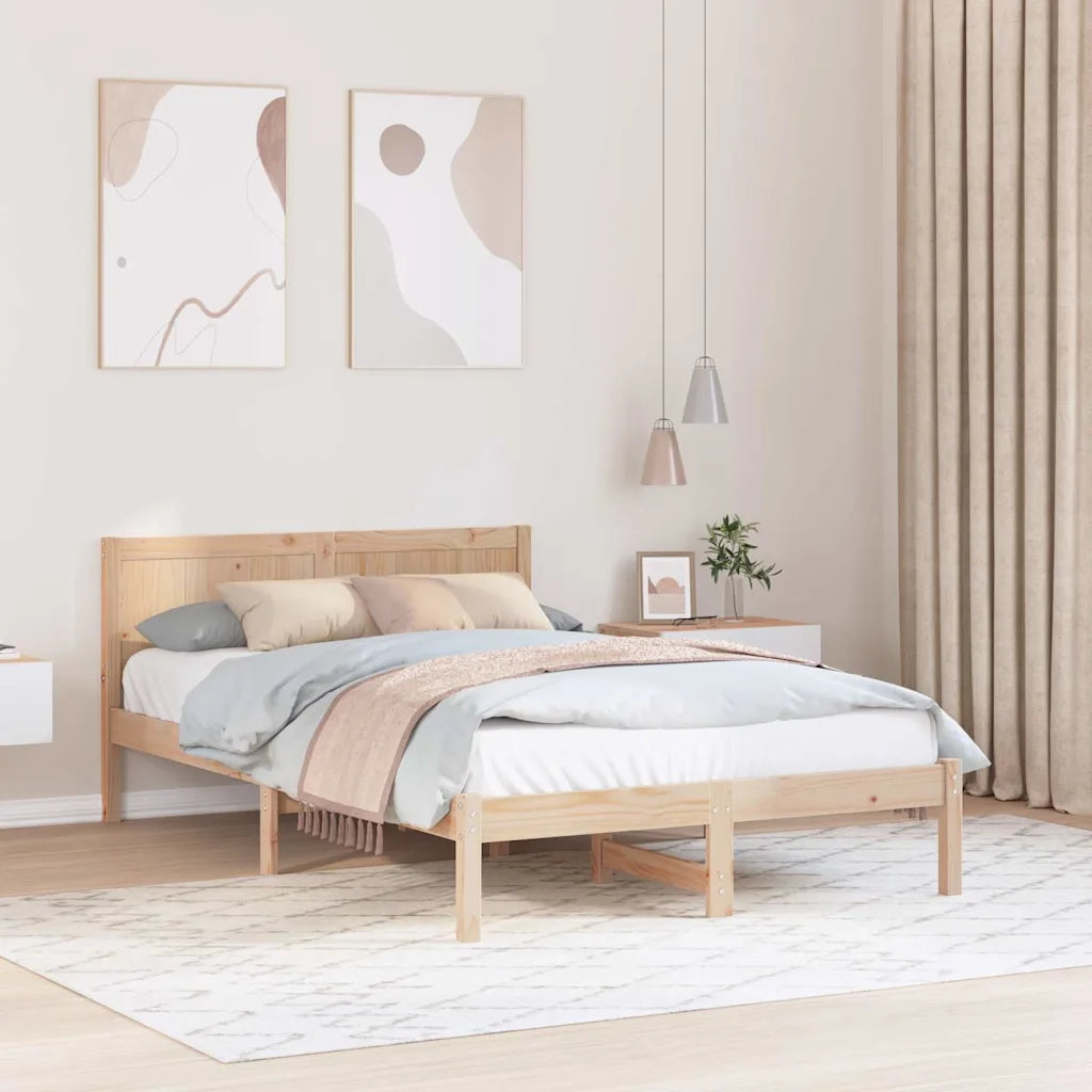Struttura del letto Marrone 140 x 190 cm Legno massello di pino