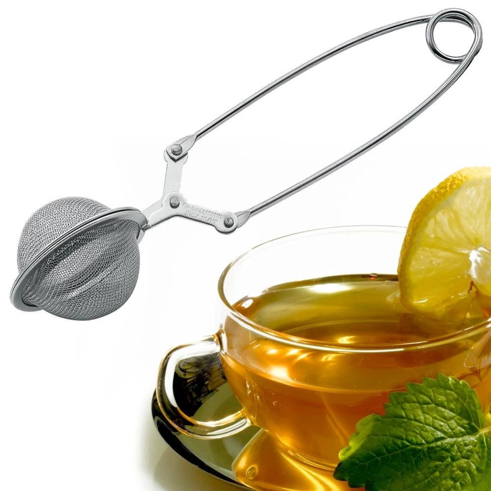 Trade Shop - Infusore Per Te' The Tisana A Sfera Con Pinza Professionale In Acciaio Tisaniera -