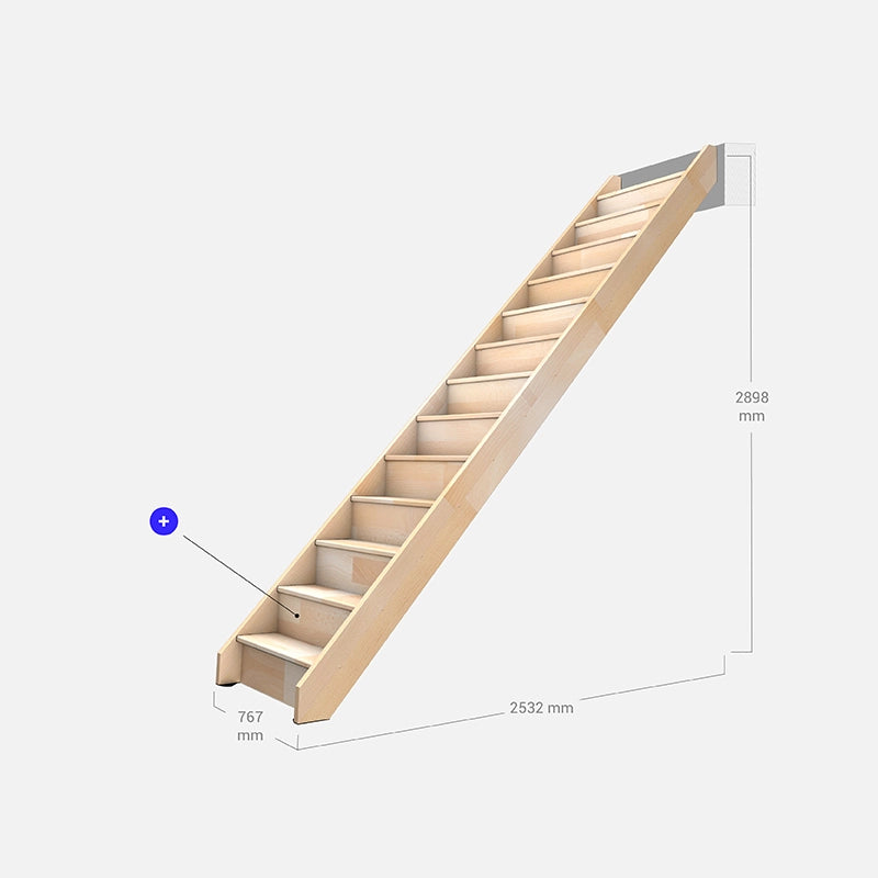 NOSTRA - Scala dritta in legno (faggio)