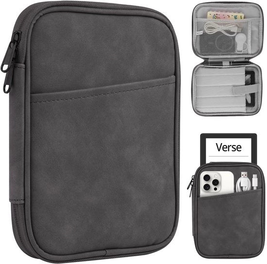 Hoes universale per Kindle eReader 6", compatibile con 6"-6,8" e 6" EReader con protezione anti-urto, colore grigio