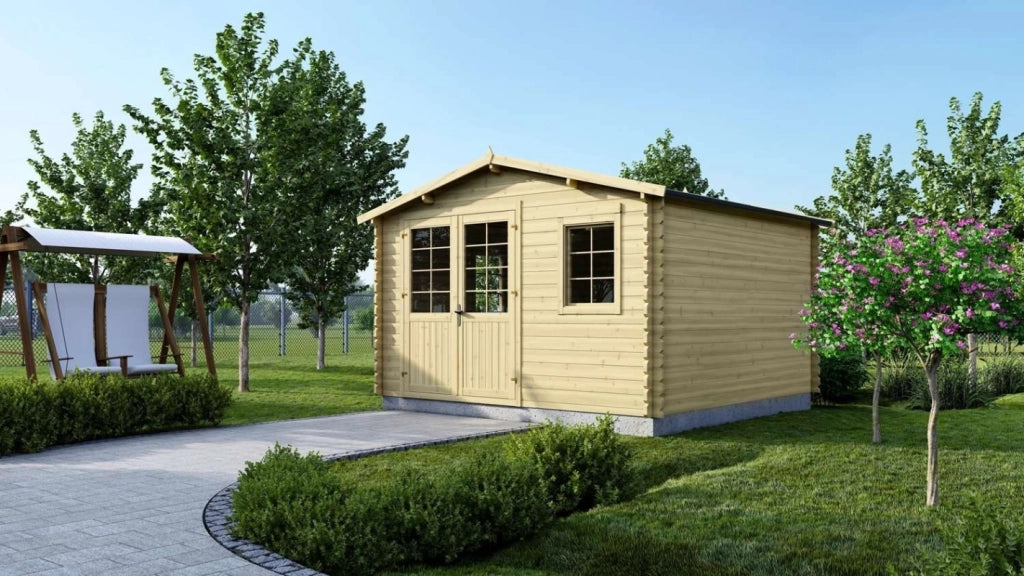 Casetta da giardino in legno - 16m2 - 4x4m - 40mm - colore: naturale - DOM611 - ALTANKA