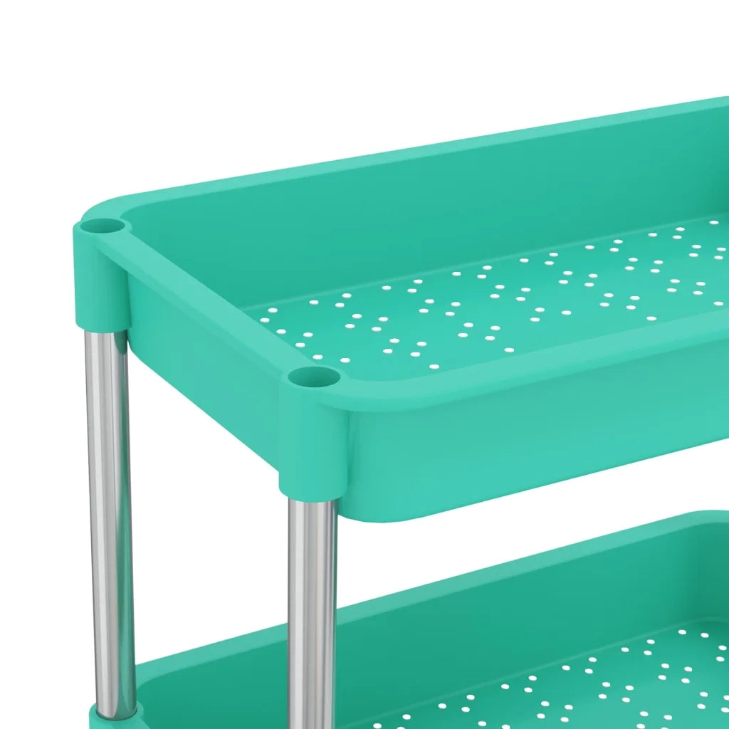 Carrello da Cucina 5 Ripiani Turchese 42x29x128 cm Ferro e ABS CFW5123652