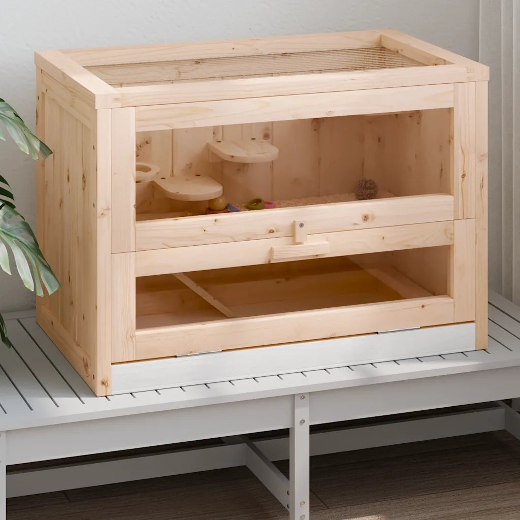 Gabbia per Criceti 60x35,5x42 cm in Legno Massello di Abetecod mxl 82756