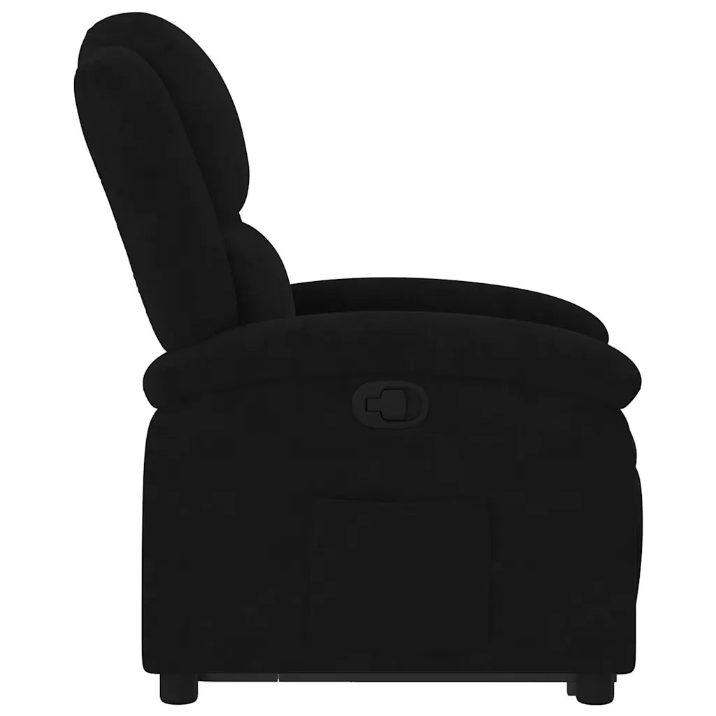 Divano Sedia-Poltrona Alzapersona Reclinabile Nera in Velluto 653394